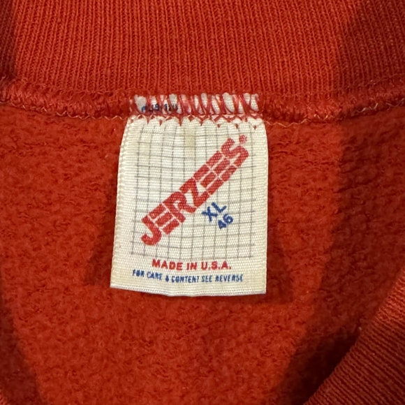 Vintage Jerzees 90's Reworked Sweatshirt Red Western Beaded Fringe Women's XL - Picture 4 of 5